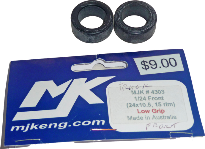 MJK 4303 1/24 Front 24x10.5 15 rim Low Grip - FlatoutSlotCars