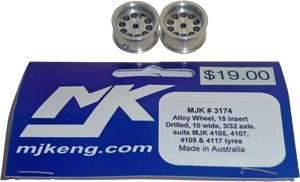 MJK 3174 Alloy Wheels 15 insert Drilled - FlatoutSlotCars