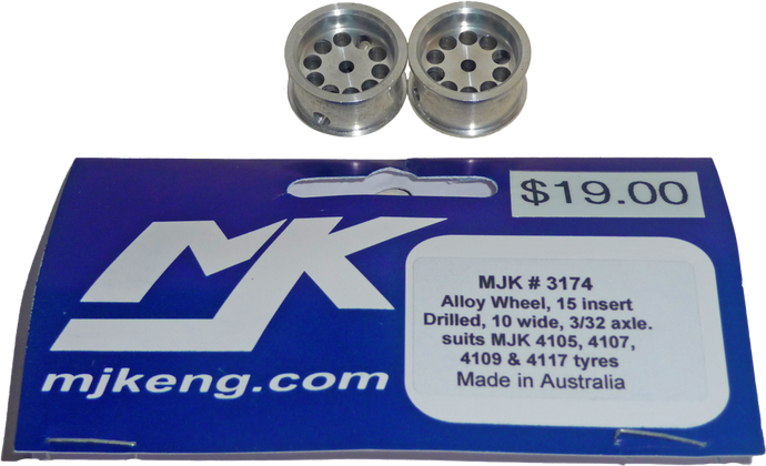 MJK 3174 Alloy Wheels 15 insert Drilled - FlatoutSlotCars